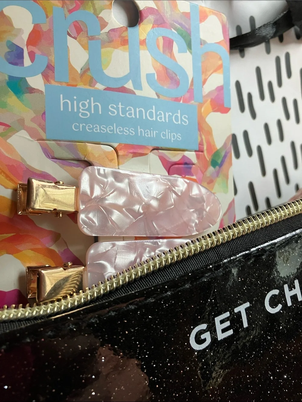 RUBY+ CASH Glitter Cosmetic Pouch with 'Get Chic Done' Slogan & free gifts!!!